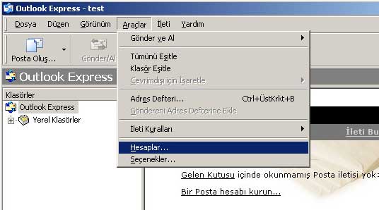 Microsoft Outlook Express E-mail Hesap Kurulumu